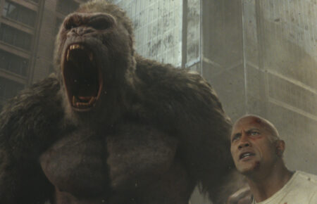 Rampage (2018) movie featuring Dwayne Johnson and George
