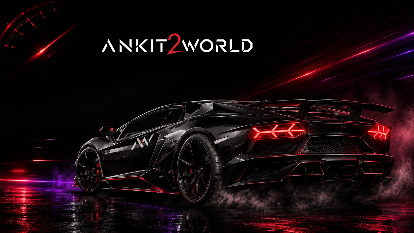 A2W Black Lamborghini Neon Web