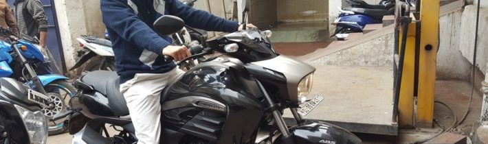 Vipul on the Suzuki Intruder 150cc