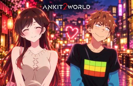 City Duo Beneath a Neon Heart