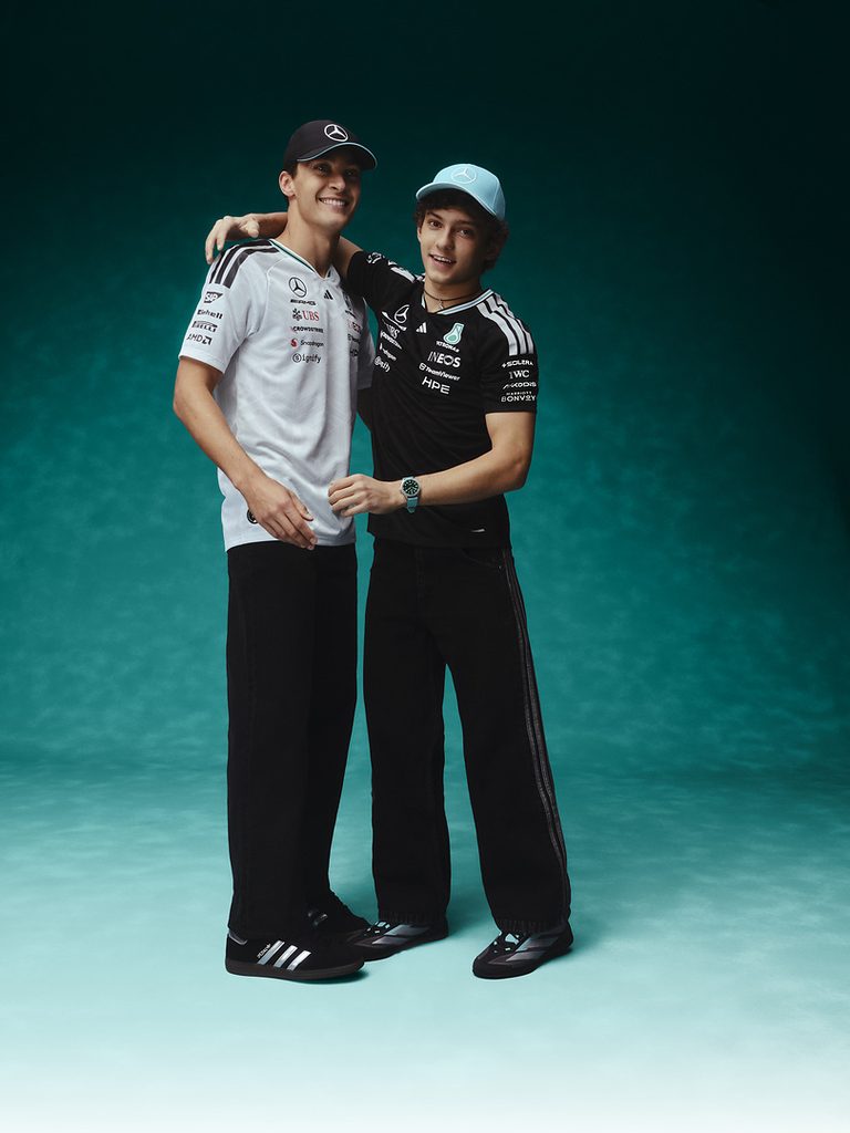 M559881 ADIDAS AND MERCEDES AMG PETRONAS F1 TEAM DEBUT THE NEW TEAMWEAR COLLECTION FOR 2026 SEASON